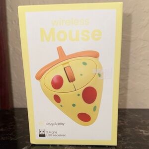 Novelty Pizza Slice Wireless Mouse - Yellow & Orange